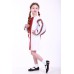 Embroidered dress for girl "Thought" White+Red